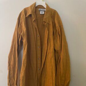 COLUMBIA | Orange & Brown Plaid Outdoor Buttonup Shirt